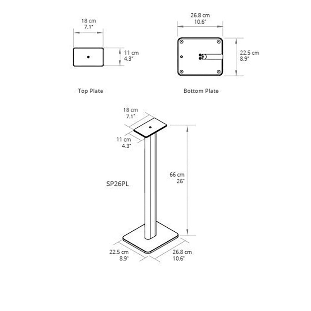 Line Phono: Turntable Stand / 26" Kanto Speaker Stands / Bundle