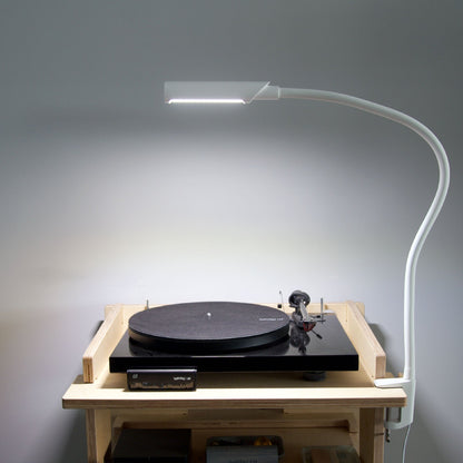 Reliable Corp.: UberLight Flex Turntable Task Lamp - White / Clamp Model