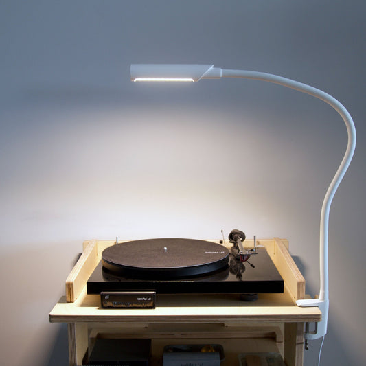 Reliable Corp.: UberLight Flex Turntable Task Lamp - White / Clamp Model
